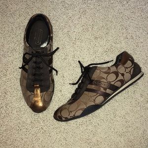 Coach Katelyn logo sneakers brown bronze